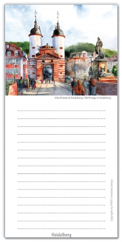 Notizblock Heidelberg Alte Brcke Aquarell