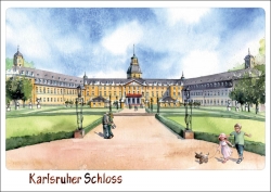 Klappkarten-Set Karlsruher Schloss im Sommer